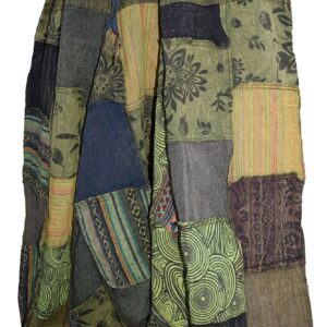 Mens Patchwork Stone Washed Yoga Bohemian Baggy Printed Harem Pants Green LXL