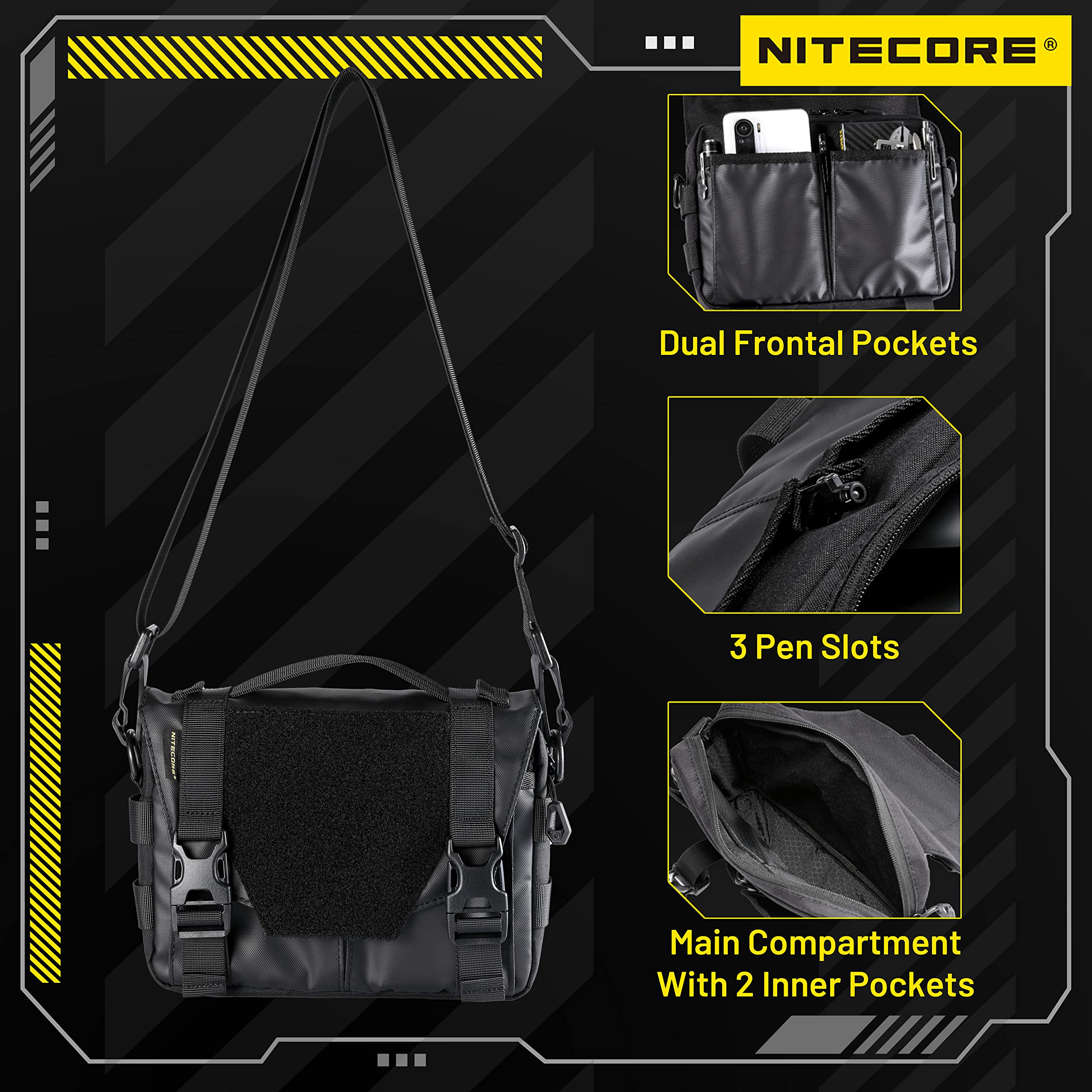 Nitecore SLB05 Modular Commuting Sling Bag Crossbody Shoulder Bag Patch