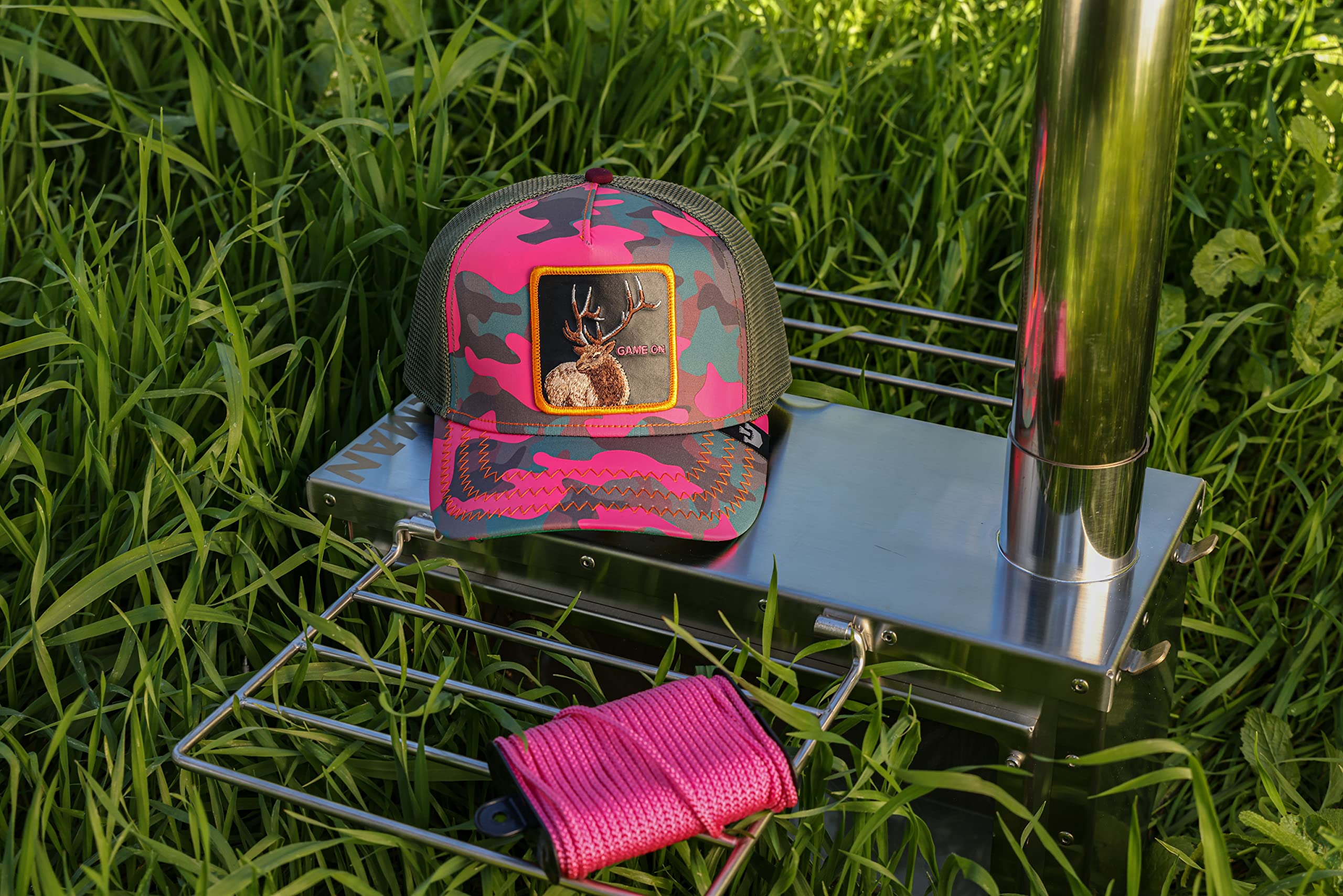 Goorin Bros. The Farm Kablamo Camo Collection Unisex Adjustable Trucker Cap, Pink (Elk Season Dreams), One Size