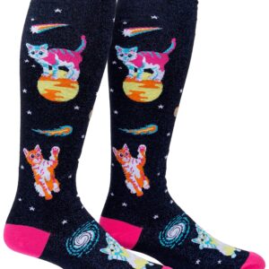 Sock It To Me Unisex Space Cats Wide Calf Stretch Socks