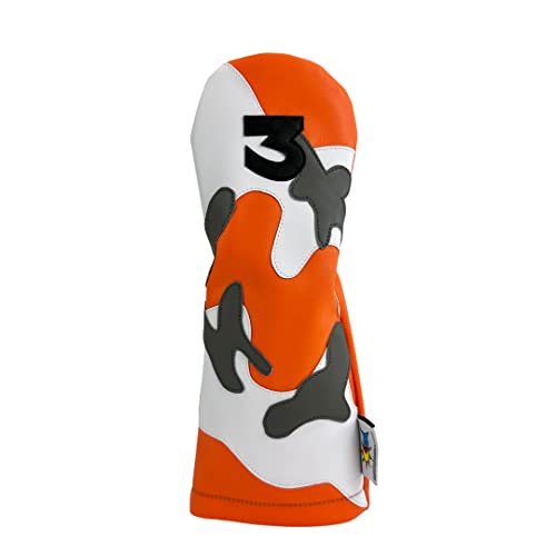 Orange Camo Sunfish Leather Golf Club Headcover 5 PC Set