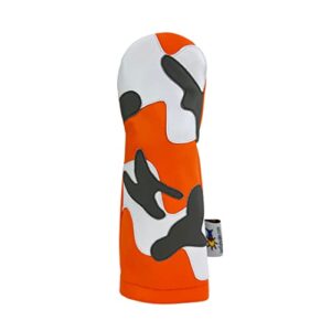 Orange Camo Sunfish Leather Golf Club Headcover 5 PC Set