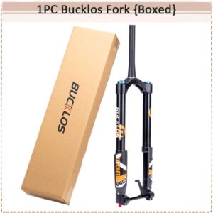 BUCKLOS Fat Tire 5.0 26 inch Air Electric Mountain Bike Inverted Suspension Fork, Thru Axle 15 * 150mm 140 Travel Rebound Adjustment Tapered Front Forks, for Snow Beach E-Bike MTB