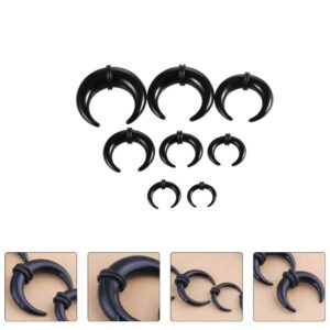 GANAZONO 8PCS Acrylic Crescent Shaped Horseshoes Taper Set Ear Stretching Kit Ear Stretcher Expander Kit Piercing Jewelry