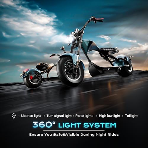 eAhora DOT Approved Emars M1P 2000W 37Mph Electric Motorcycle for Adults, 40 Miles 60V 30ah Lithium Battery, Street Legal Electric Mopeds for Adults for Urban Commuting