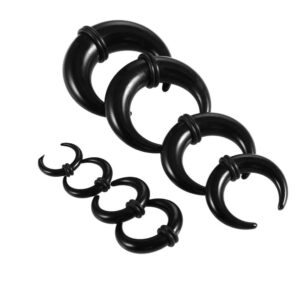 ganazono 8pcs acrylic crescent shaped horseshoes taper set ear stretching kit ear stretcher expander kit piercing jewelry