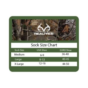 Realtree Mens Heavyweight Merino Wool Blend Full Cushion Mid Calf Boot Socks 2 Pair Pack