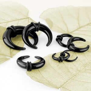 GANAZONO 8PCS Acrylic Crescent Shaped Horseshoes Taper Set Ear Stretching Kit Ear Stretcher Expander Kit Piercing Jewelry