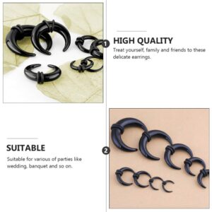 GANAZONO 8PCS Acrylic Crescent Shaped Horseshoes Taper Set Ear Stretching Kit Ear Stretcher Expander Kit Piercing Jewelry