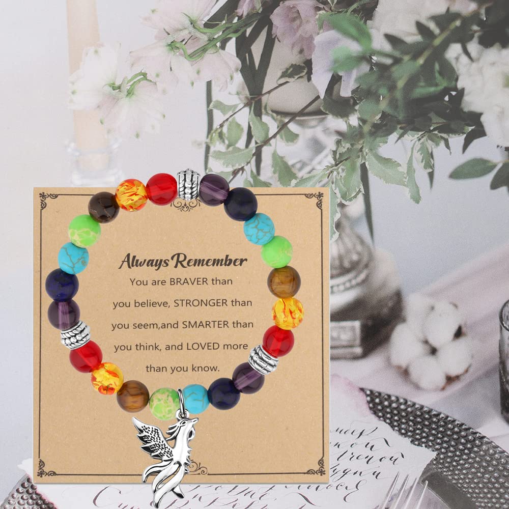 MYOSPARK Phoenix Bracelet Phoenix Bird Charm Phoenix Lover Gift Rising Phoenix Rebirth Inspirational Jewelry Gift (Phoenix bead BR)