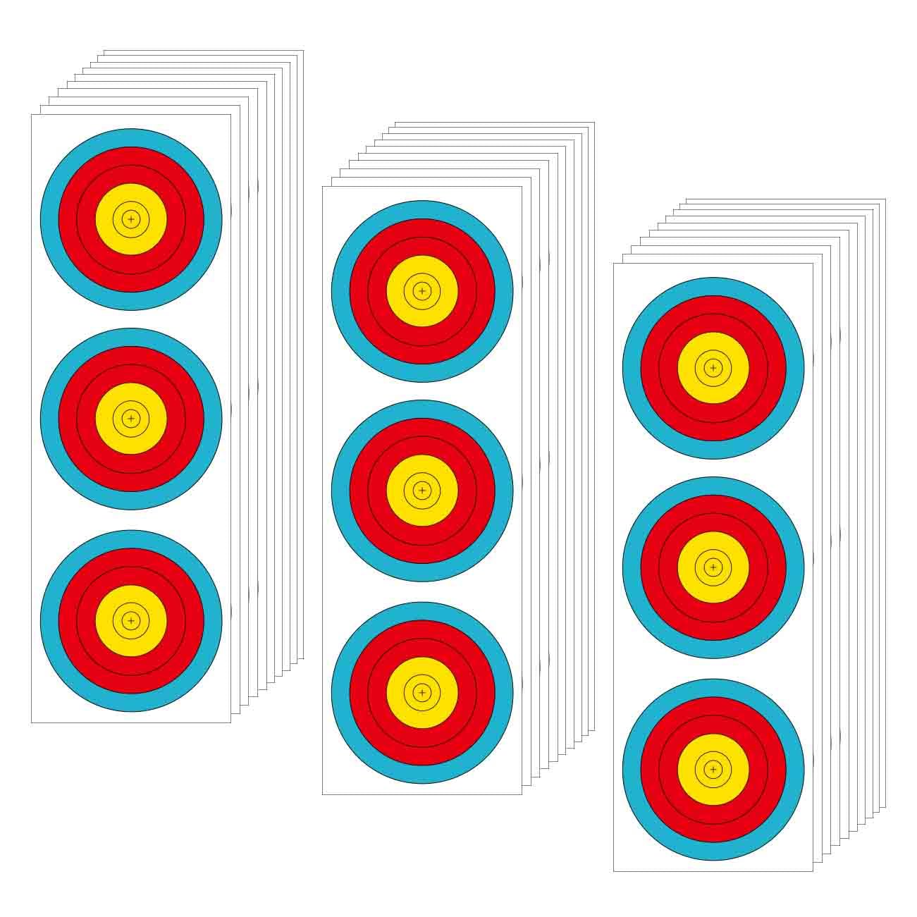 THREE ARCHERS Archery Vertical 30pcs 3 Spot Targets Recurve Bow Targets World Cup Archery Targets