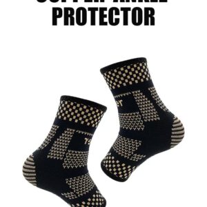 Medtherapies by Dr. Shapiro Copper Ankle Brace Support (Pair) For Men and Women, Professional Ankle Compression Support for Sprained Ankle, Heel Spur, Plantar Fasciitis, Achilles Tendonitis, and Ankle Sports Injuries (Medium)