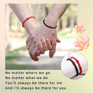 PZXHRY Couple Bracelets Red String Of Fate Bracelet Lucky Protection Long Distance Knot Handmade Matching Bracelets for Boyfriend Girlfriend Women Men