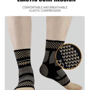 Medtherapies by Dr. Shapiro Copper Ankle Brace Support (Pair) For Men and Women, Professional Ankle Compression Support for Sprained Ankle, Heel Spur, Plantar Fasciitis, Achilles Tendonitis, and Ankle Sports Injuries (Medium)