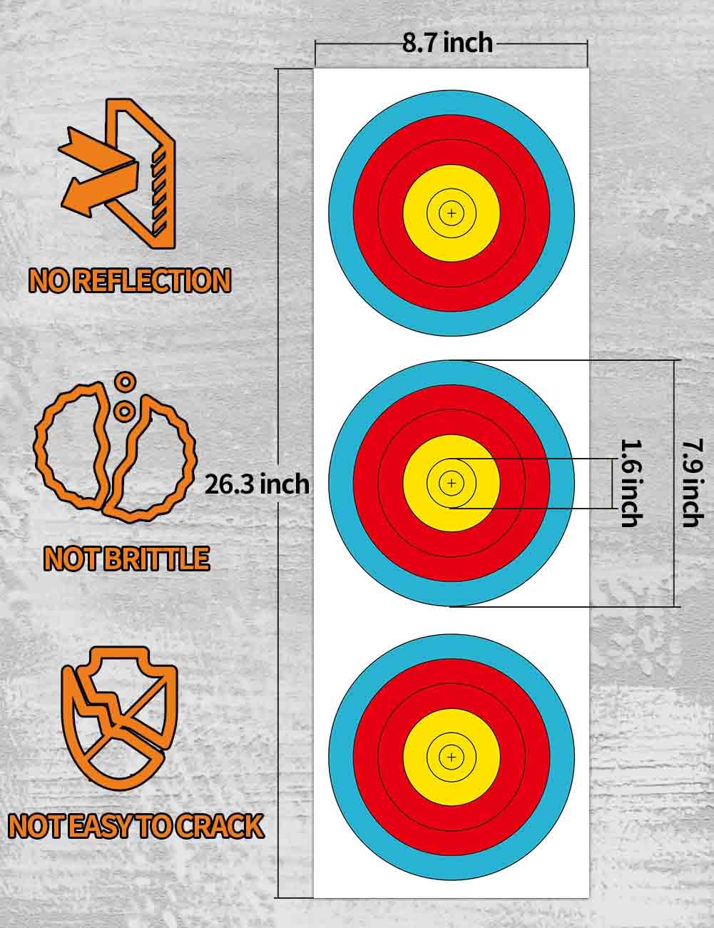 THREE ARCHERS Archery Vertical 30pcs 3 Spot Targets Recurve Bow Targets World Cup Archery Targets