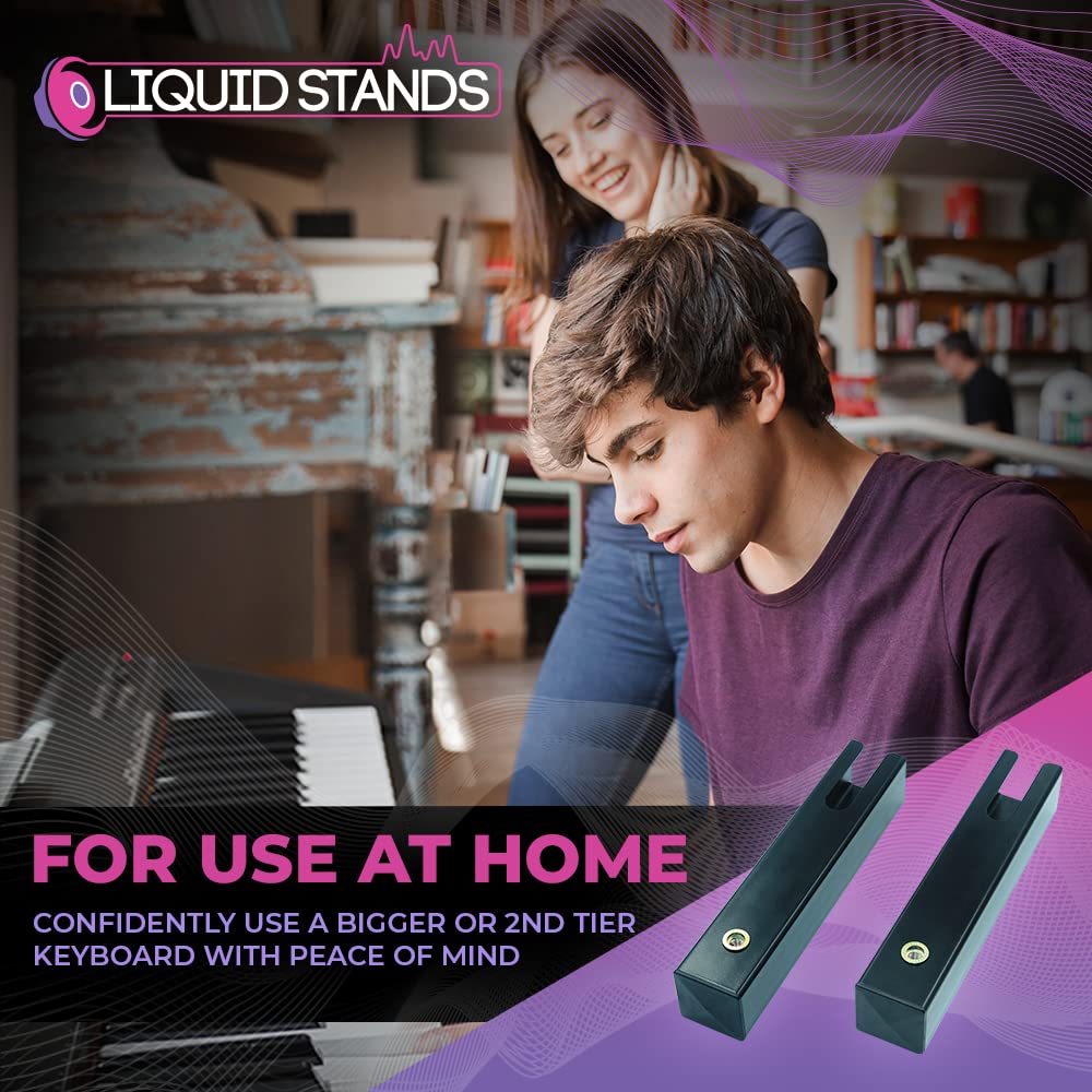 Liquid Stands Piano Stand Extender for Extra Security and Durability for 2-Tier Keyboard Stand - Extender for Wider Base to Keep Keyboard Stand Stable