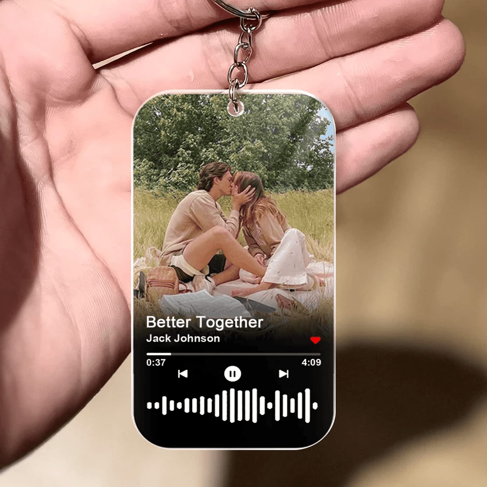 Personalised Music Acrylic Keychain, Song Keychain, Custom Keyring, Photo Keychain, Music Boyfriend Girlfriend Valentines, Couple Keychain, Music Love Birthday, Valentines Day Gifts For Him Her1