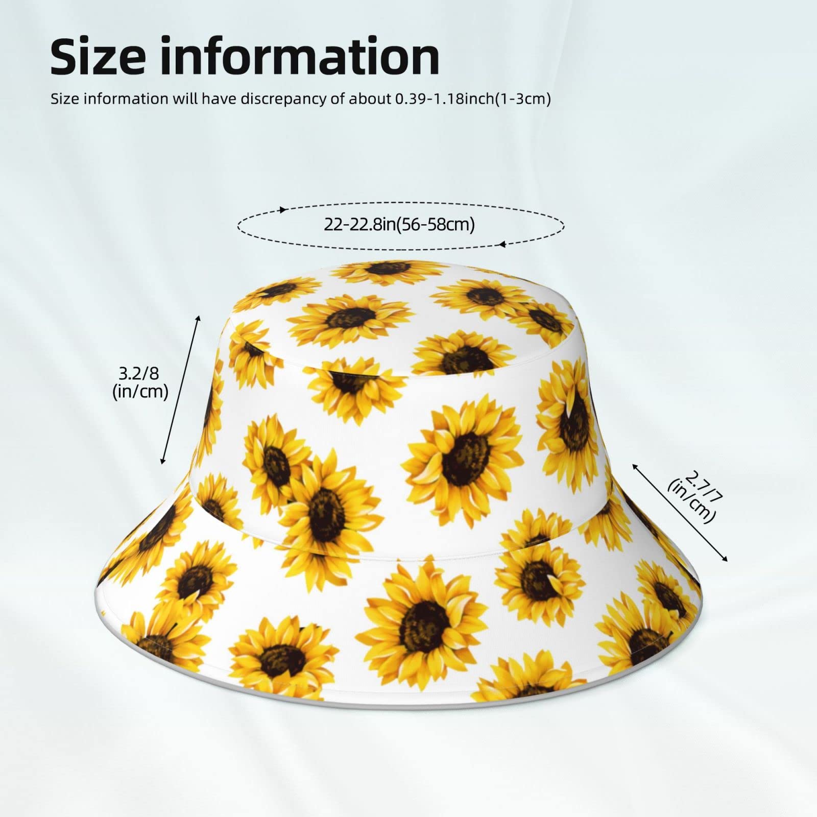 Sunflower Gifts for Women Bucket Hat Unisex Reversible Sun Beach Hats for Women Men Packable Outdoor Fisherman Hat Headwear Accessories