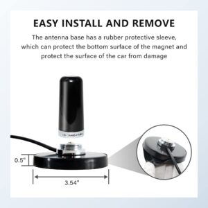 Anina 3.5 Inch NMO Dual Band VHF UHF Antenna with Magnetic Antenna Base PL-259 RG58 Coaxial Cable NMO Mount Cap for CB Ham Radio Marine Two Way Radio