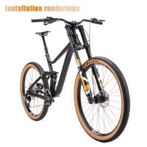 BUCKLOS 26/27.5/29 inch Electric Mountain Bike Air Suspension Inverted Downhill Fork，Thru Axle Boost 15x110mm Travel 140/180mm Rebound Adjust 1-1/8" Straight Tapered Disc Brake Bicycle Front Forks