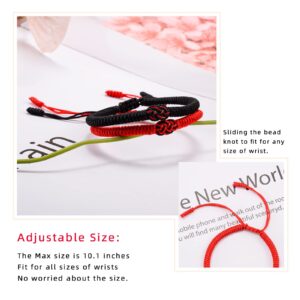 PZXHRY Couple Bracelets Red String Of Fate Bracelet Lucky Protection Long Distance Knot Handmade Matching Bracelets for Boyfriend Girlfriend Women Men