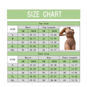 Womens Soccer Outfit Women Workout Sets 2 Piece Seamless Ribbed Crop Tank High Waist Short Yoga Outfit Solid Slim Black