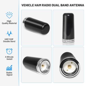 Anina 3.5 Inch NMO Dual Band VHF UHF Antenna with Magnetic Antenna Base PL-259 RG58 Coaxial Cable NMO Mount Cap for CB Ham Radio Marine Two Way Radio