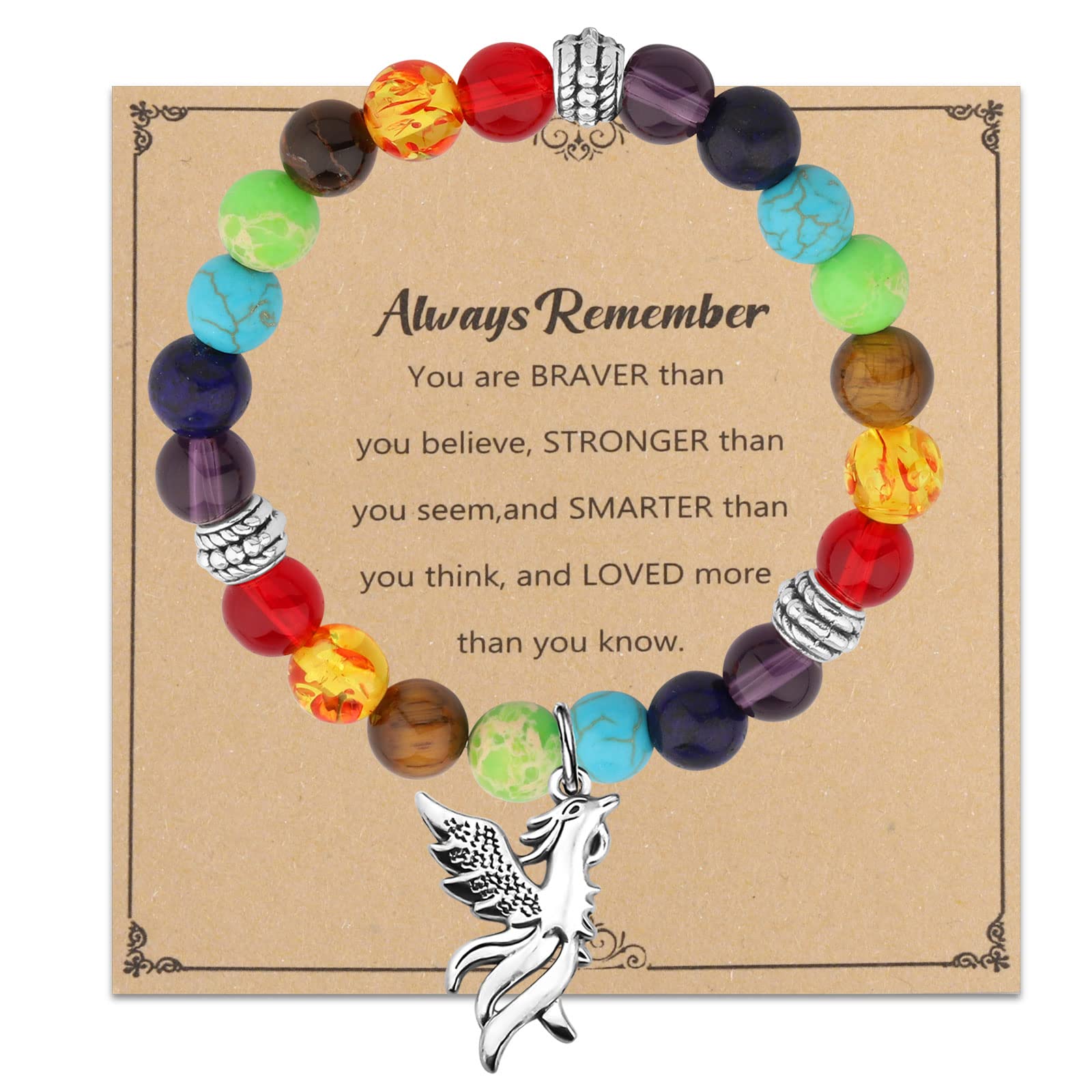 MYOSPARK Phoenix Bracelet Phoenix Bird Charm Phoenix Lover Gift Rising Phoenix Rebirth Inspirational Jewelry Gift (Phoenix bead BR)