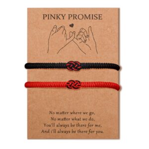 PZXHRY Couple Bracelets Red String Of Fate Bracelet Lucky Protection Long Distance Knot Handmade Matching Bracelets for Boyfriend Girlfriend Women Men