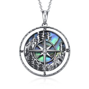 peireara mountain compass necklaces for women 925 sterling silver compass pendant necklaces inspirational compass necklaces jewelry gifts for women