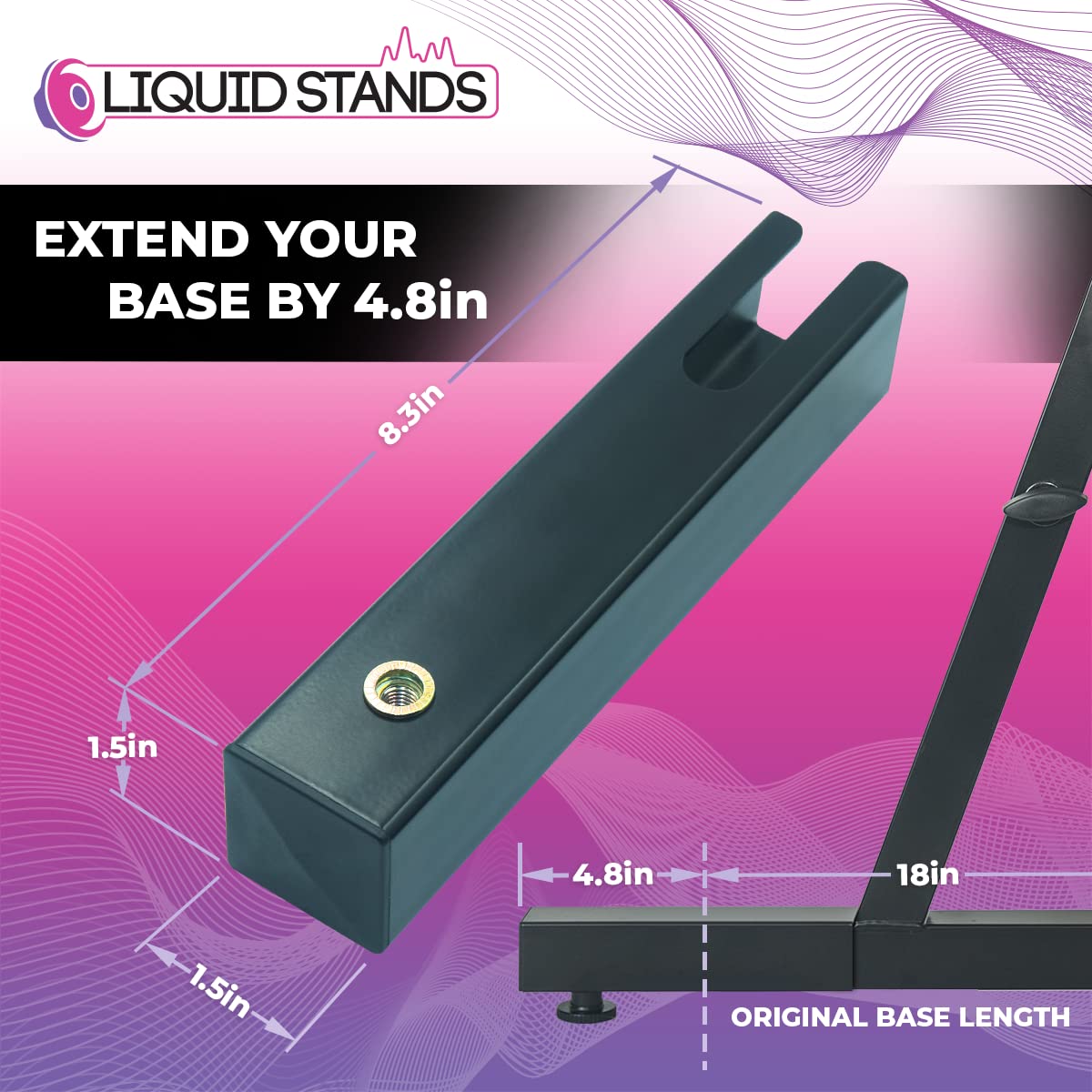 Liquid Stands Piano Stand Extender for Extra Security and Durability for 2-Tier Keyboard Stand - Extender for Wider Base to Keep Keyboard Stand Stable