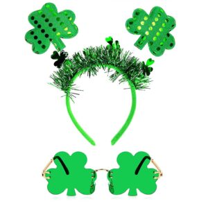 St. Patrick's Day Headband Costume St. Patrick's Day Accessories Shamrock Green Headband Green Shamrock Sunglasses for St Patricks Day Irish Party Supplies Favors