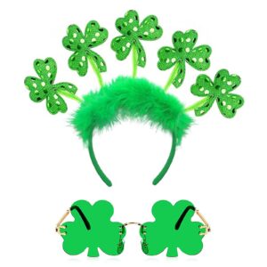 st. patrick's day shamrock headband st. patrick's day costume accessories and green shamrock sunglasses st patricks day irish party supplies favors