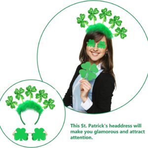 St. Patrick's Day Shamrock Headband St. Patrick's Day Costume Accessories and Green Shamrock Sunglasses St Patricks Day Irish Party Supplies Favors