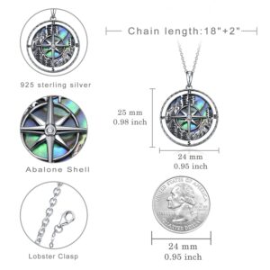 Peireara Mountain Compass Necklaces for Women 925 Sterling Silver Compass Pendant Necklaces Inspirational Compass Necklaces Jewelry Gifts for Women