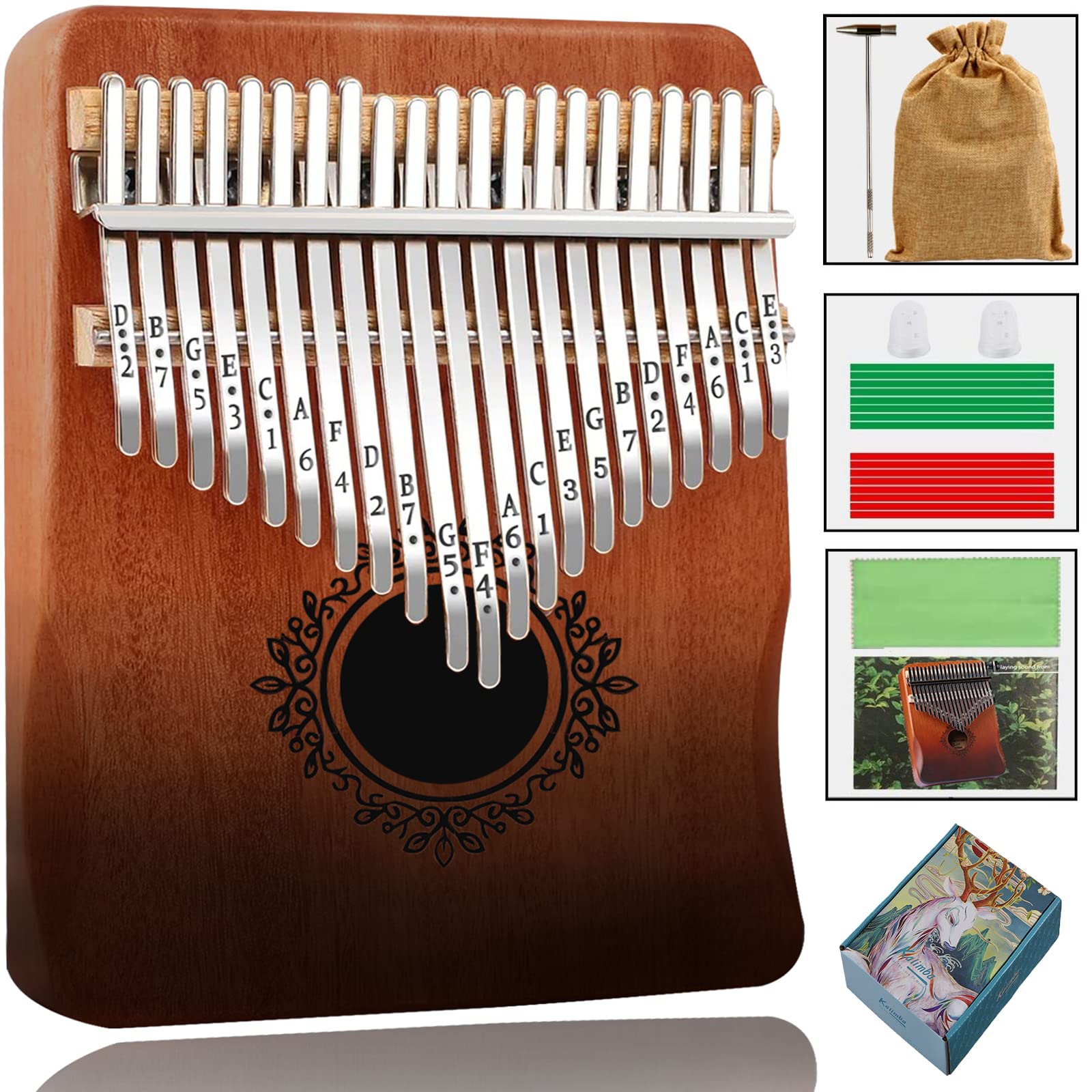 Kalimba 21 Keys,Calimba, Portable Kalimba Thumb Piano, Finger Piano Kalimba 21 Keys, Thumb Piano for Adults, Kids and Beginners.