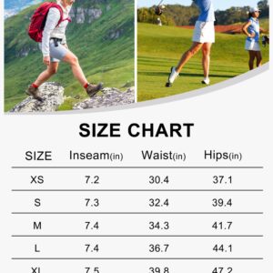 MAGCOMSEN Women's Hiking Shorts Lightweight Quick Dry Golf Shorts Pockets 7" Cargo Shorts Outdoor Casual Travel Purple Red, M