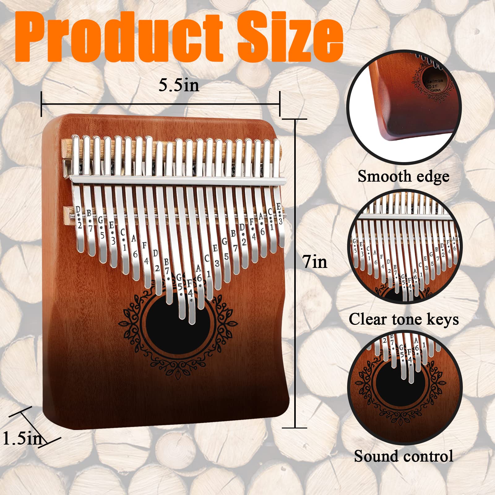 Kalimba 21 Keys,Calimba, Portable Kalimba Thumb Piano, Finger Piano Kalimba 21 Keys, Thumb Piano for Adults, Kids and Beginners.