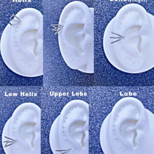 16G 8mm Silver Nose Rings Lip Septum Clicker Triple Open Stack Conch Daith Piercing Jewelry Teardrop Cartilage Earring Hoop 316L Surgical Steel Conch Daith Helix Rook Lobe Earring Teardrop Earring