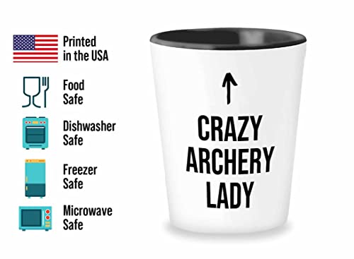 Archery Shot Glass 1.5oz - Archery Lady B - Funny Gift For Archery Coach Athlete Hunt Target Shot Trainer Arrow Bow Sport