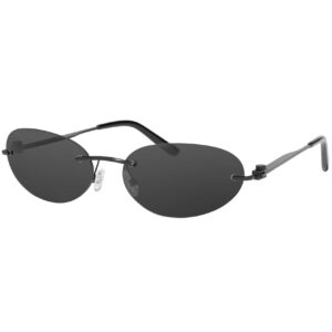 mosanana y2k oval sunglasses for women black small trendy cool cute funky fashion vintage stylish 90s thin skinny neo matrix rimless hacker