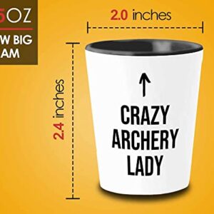 Archery Shot Glass 1.5oz - Archery Lady B - Funny Gift For Archery Coach Athlete Hunt Target Shot Trainer Arrow Bow Sport