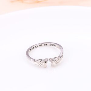 Miscarriage Gifts for Mothers 925 Sterling Silver Miscarriage Ring/Miscarriage Necklace Loss Mommy of an Angel Memorial Jewelry Sympathy Gift for Women Mother Mom Size 9