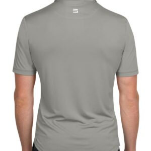 Men’s Polo Golf Shirt with Round Hem - Dry Fit 4-Way Stretch Fabric, Moisture Wicking, Anti-Odor & UPF50+. Side Split Hems Charcoal