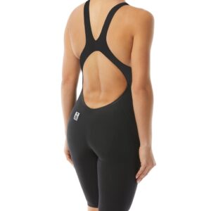 TYR Women's Standard Invictus Solid Open Back Swimsuit, Black, 30