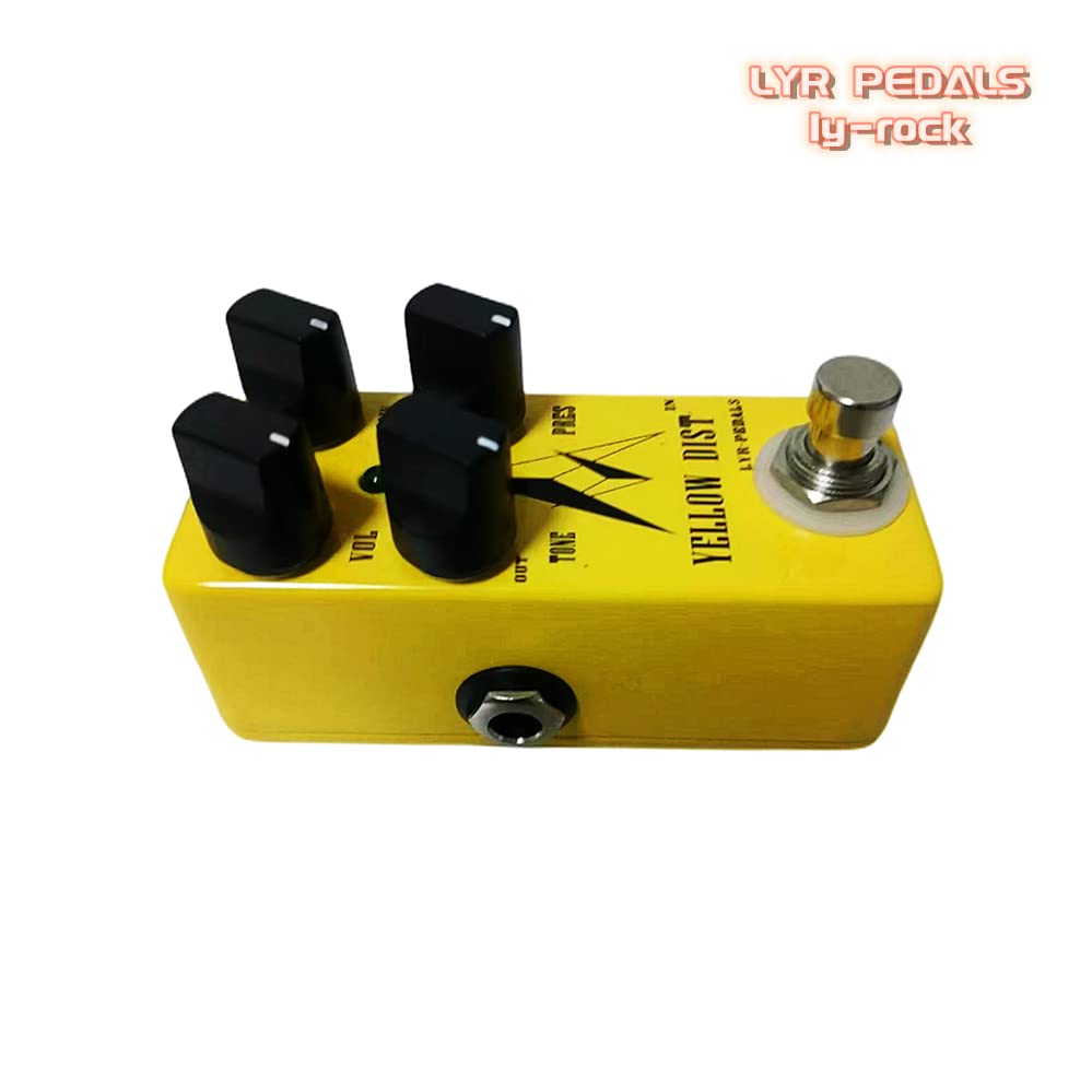 LYR PEDALS（LY-ROCK）,Guitar Mini Distortion Pedal, electric guitar classic effector pedal,yellow Mini Dist pedal