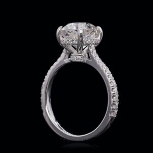 4ct Moissanite Elongated Cushion Cut Engagement Ring White Gold Plated 925 Sterling Silver Promise Rings for Women Size 6