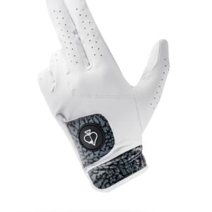 Pins & Aces - Elephant Print Golf Glove Design - Premium AAA Cabretta Leather, Long-Lasting Durable Tour Glove for Men or Women - Premium Leather Golf Glove Left & Right Hand - (Medium, Left)