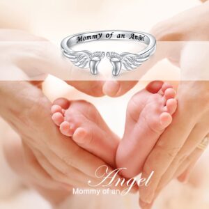 Miscarriage Gifts for Mothers 925 Sterling Silver Miscarriage Ring/Miscarriage Necklace Loss Mommy of an Angel Memorial Jewelry Sympathy Gift for Women Mother Mom Size 9