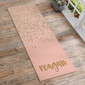 Personalization Universe Sparkling Name Personalized Yoga Mat - Anti-Slip, Portable, Ideal for Pilates, Yoga & Gym, Customizable Color & Name, Perfect for Kids & Adults, 68" L X 24" W X .25" H